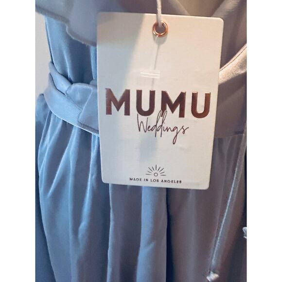 NWT Show Me Your MuMu Samantha Ruffle Cap Sleeve Wrap Silver Dress 2X - Picture 5 of 10